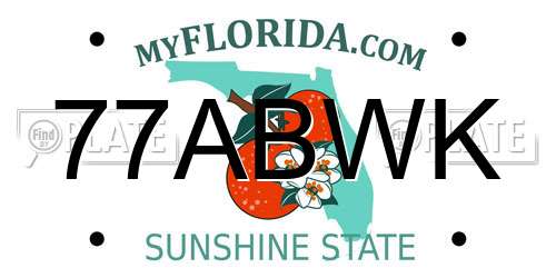 77ABWK Florida License Plate