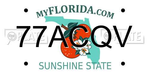 77ACQV Florida License Plate