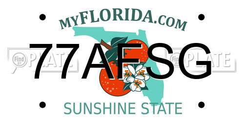 77AFSG Florida License Plate