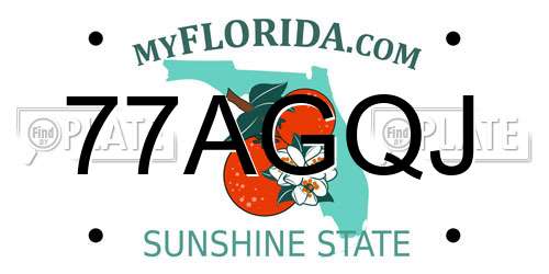 77AGQJ Florida License Plate