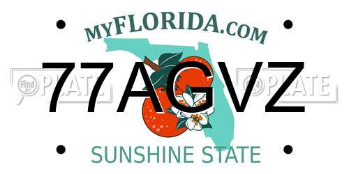 77AGVZ Florida License Plate