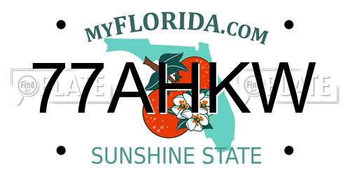 77AHKW Florida License Plate