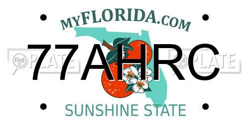 77AHRC Florida License Plate