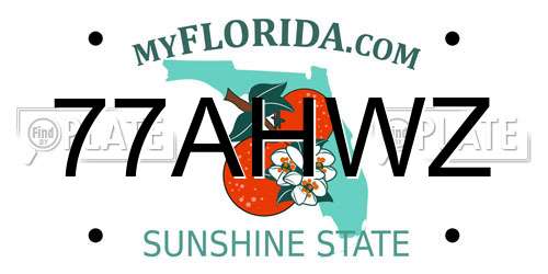 77AHWZ Florida License Plate
