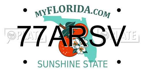 77ARSV Florida License Plate