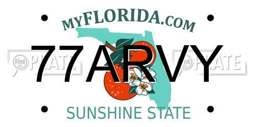 77ARVY Florida License Plate