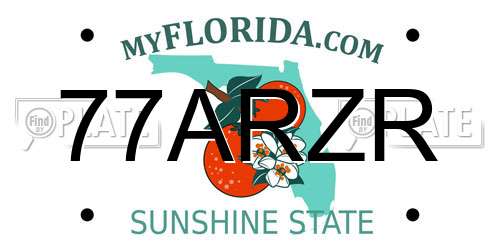 77ARZR Florida License Plate