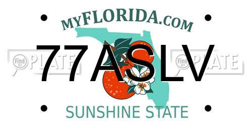 77ASLV Florida License Plate