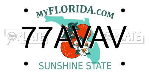 77AVAV Florida License Plate