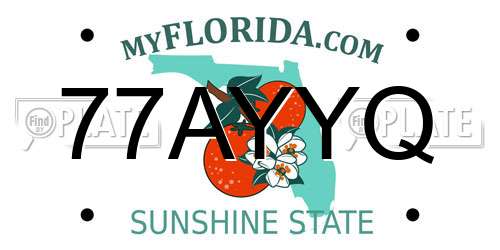 77AYYQ Florida License Plate