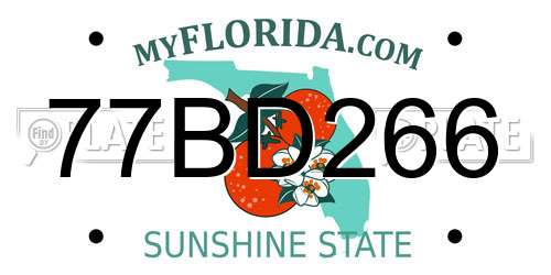 77BD266 Florida License Plate