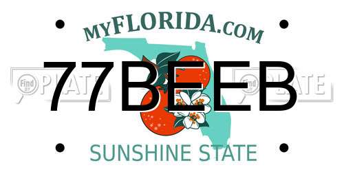 77BEEB Florida License Plate