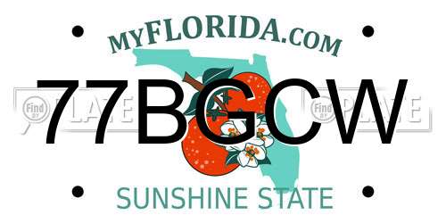 77BGCW Florida License Plate