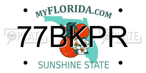 77BKPR Florida License Plate
