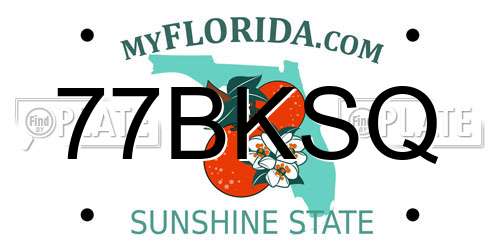 77BKSQ Florida License Plate