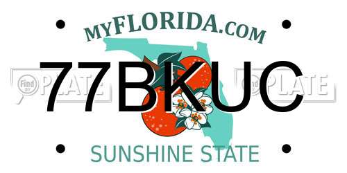 77BKUC Florida License Plate