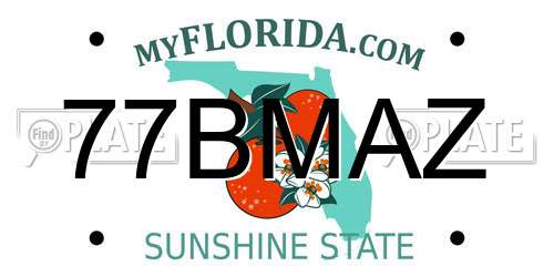 77BMAZ Florida License Plate