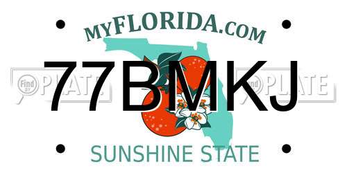 77BMKJ Florida License Plate