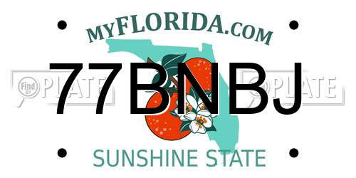 77BNBJ Florida License Plate