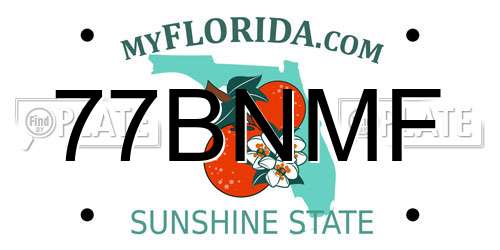 77BNMF Florida License Plate