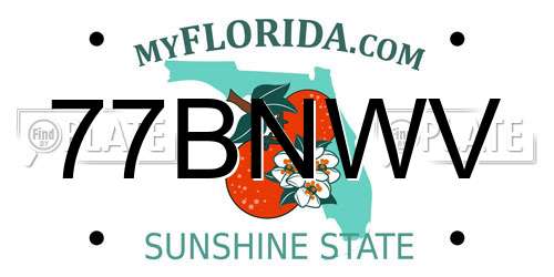 77BNWV Florida License Plate