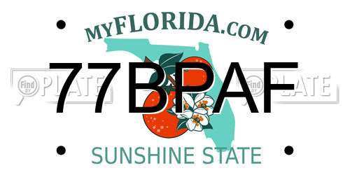 77BPAF Florida License Plate