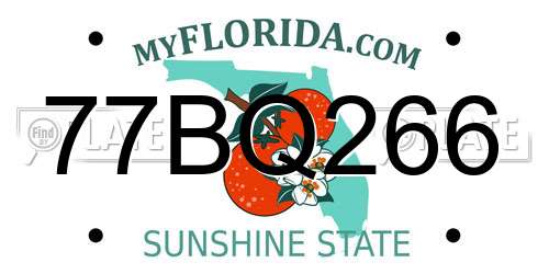 77BQ266 Florida License Plate