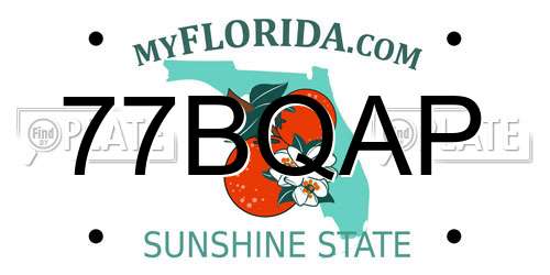 77BQAP Florida License Plate