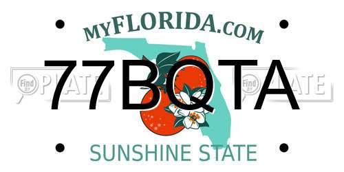 77BQTA Florida License Plate