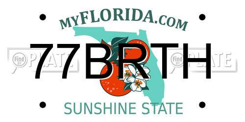 77BRTH Florida License Plate