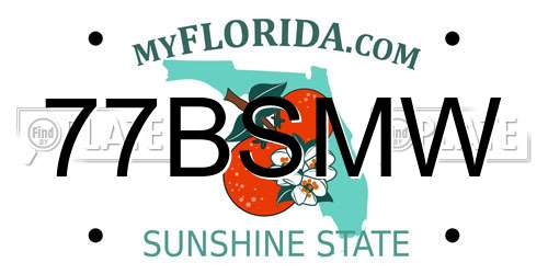 77BSMW Florida License Plate