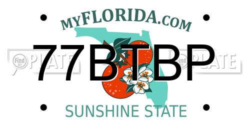 77BTBP Florida License Plate