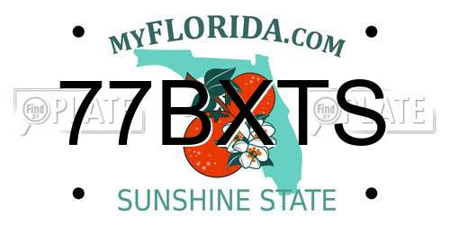 77BXTS Florida License Plate
