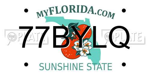 77BYLQ Florida License Plate
