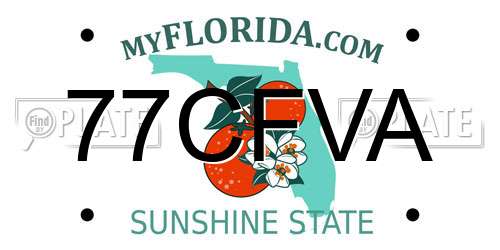 77CFVA Florida License Plate