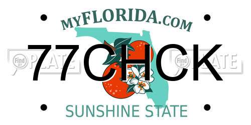 77CHCK Florida License Plate
