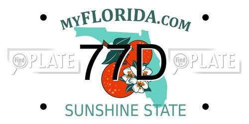 77D Florida License Plate
