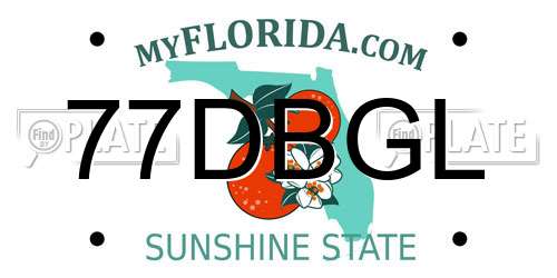 77DBGL Florida License Plate