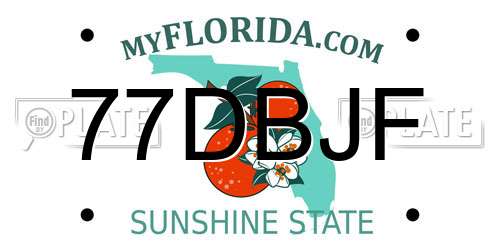 77DBJF Florida License Plate