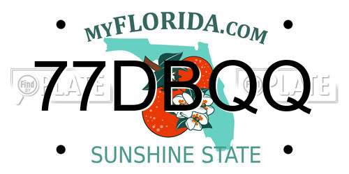 77DBQQ Florida License Plate