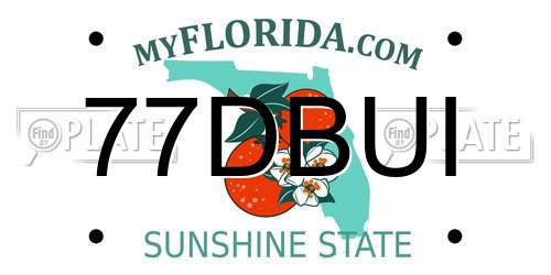 77DBUI Florida License Plate