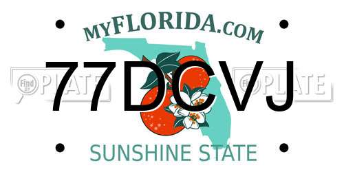 77DCVJ Florida License Plate