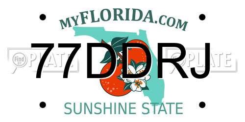 77DDRJ Florida License Plate