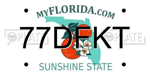77DFKT Florida License Plate