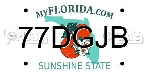 77DGJB Florida License Plate