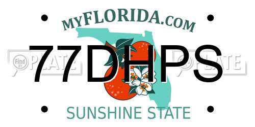 77DHPS Florida License Plate