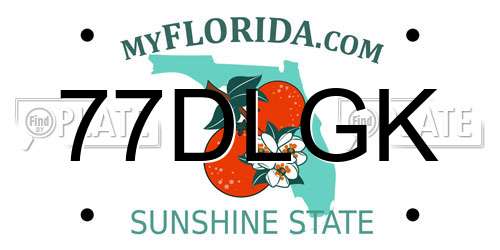 77DLGK Florida License Plate