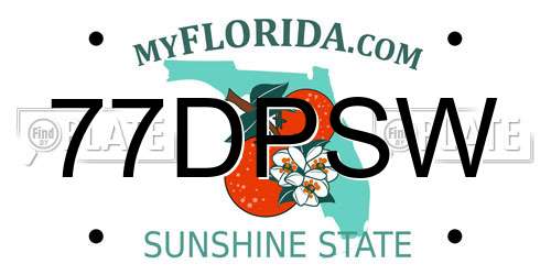 77DPSW Florida License Plate