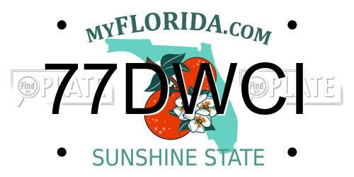 77DWCI Florida License Plate
