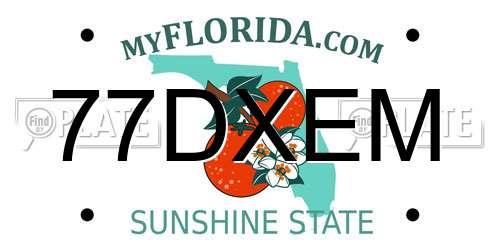77DXEM Florida License Plate